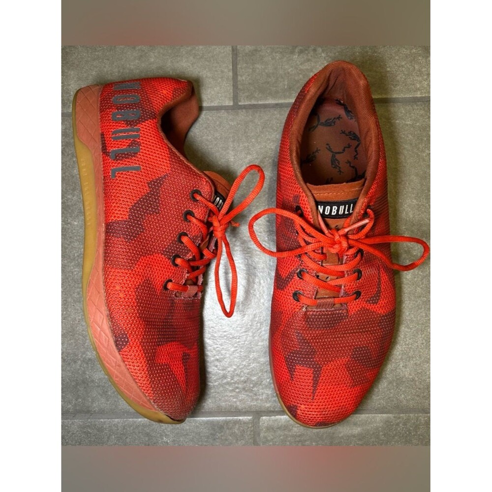 NOBULL Red Fire Camo Super Fabric Trainer Athletic Sneakers Men’s Shoe Size 12.5